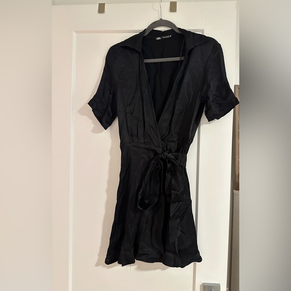 Zara | Satin Effect Wrap Mini Dres - Picture 2 of 5